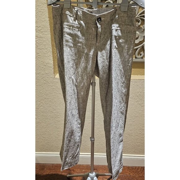 Express Women's Linen-Blend Business Casual Gray Trouser Y2K Pants Size 8 - Picture 1 of 7